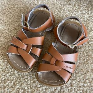 Toddler girl salt water saltwater sandals size 7 brown leather summer spring